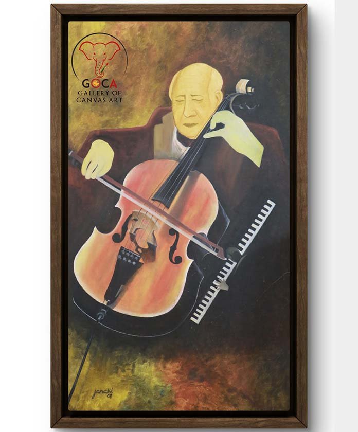 Two Musicians 24X48 Inch - oil on Canvas