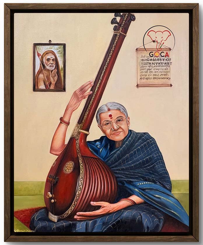 MS Subbulakshmi 24X30 Inch Oil on Canvas