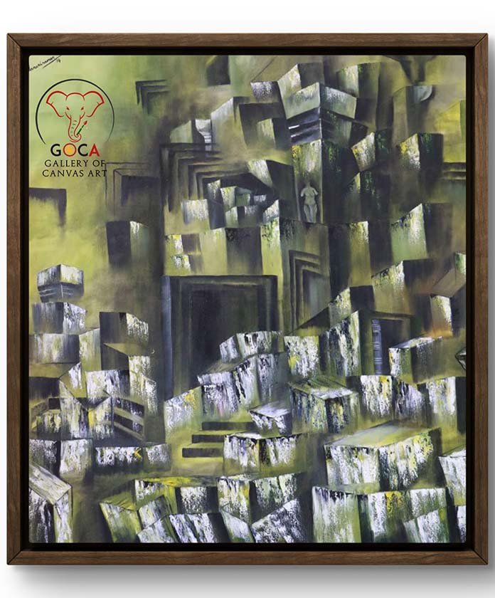 Ruined Temple - 48X48 Inch - oil on Canvas-